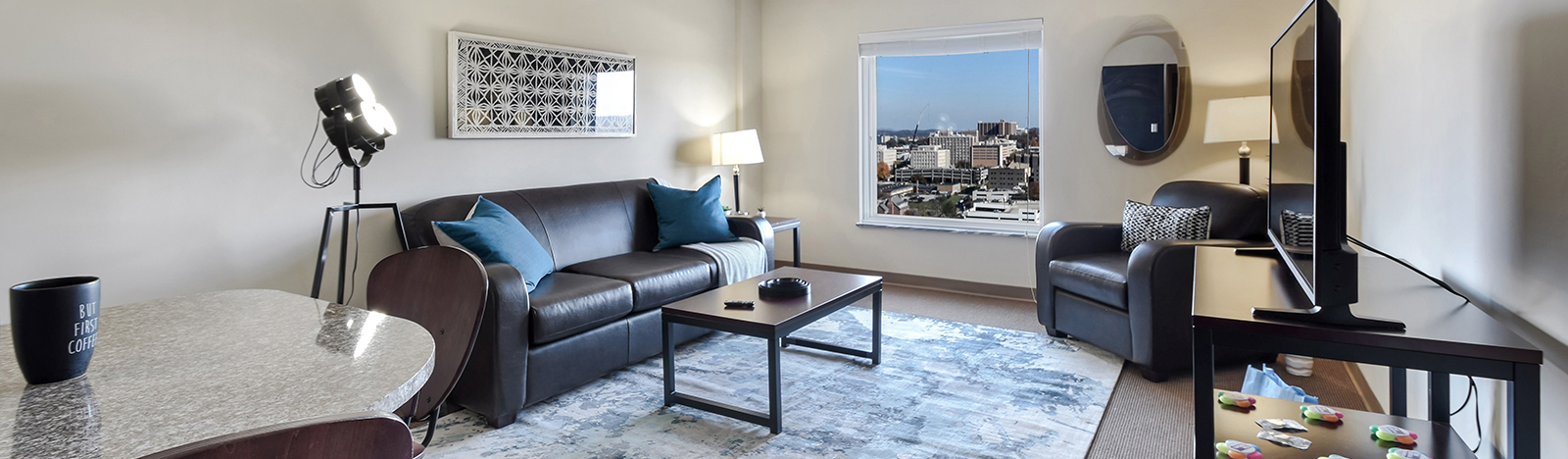 Furnished apartment living space