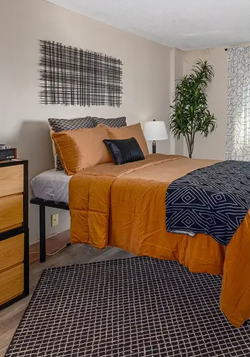 Furnished apartment bedroom