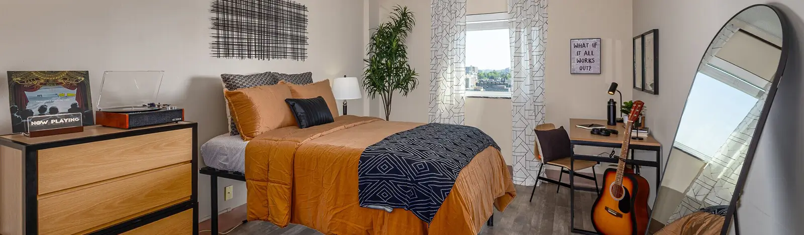 Furnished apartment bedroom