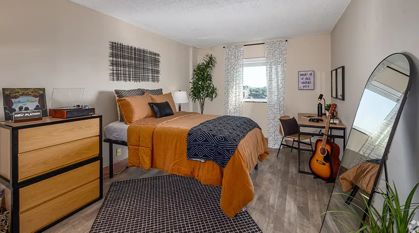 Furnished apartment bedroom