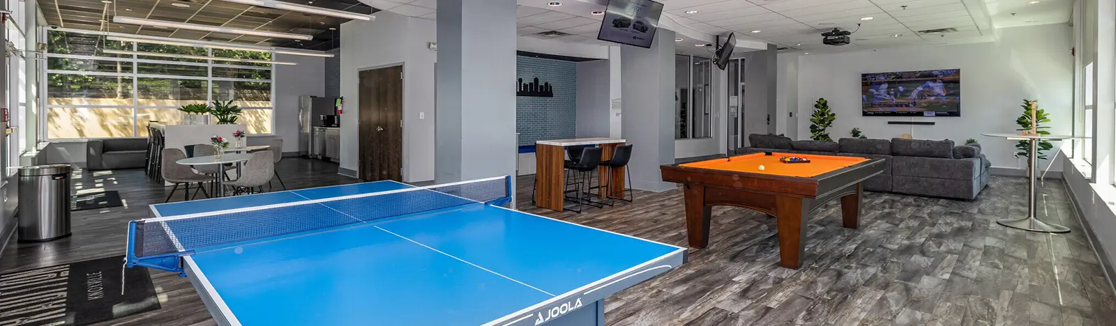 Game room with a ping pong table and pool table