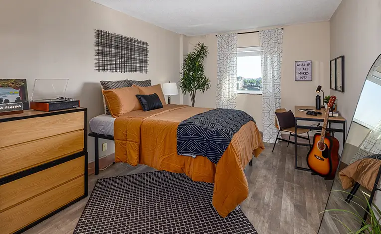 Furnished apartment bedroom