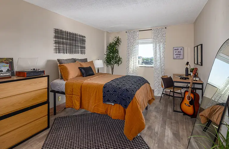 Furnished apartment bedroom